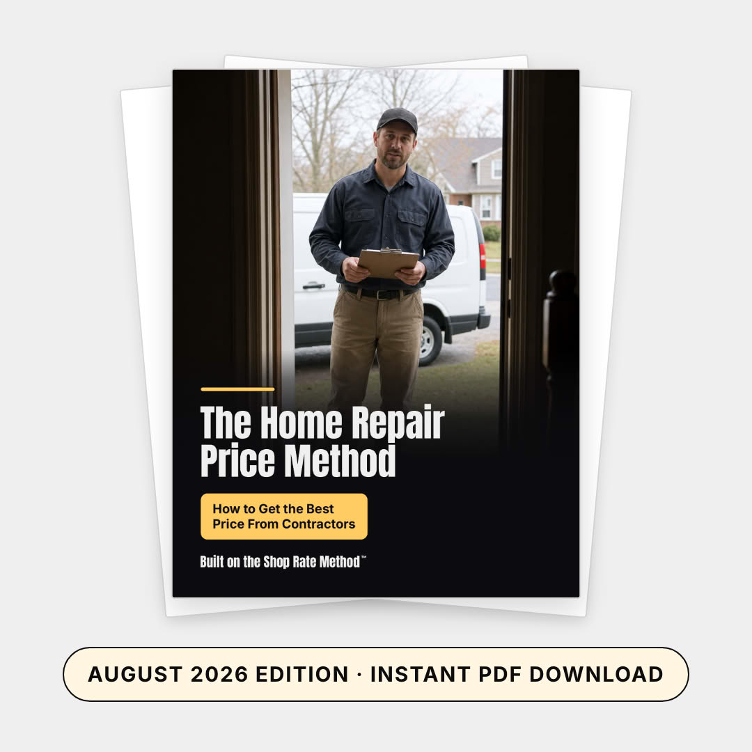 The Home Repair Price Method cover, August 2026 edition, instant PDF download